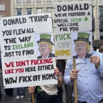Miles de personas protestan en Dublín por la visita de Trump